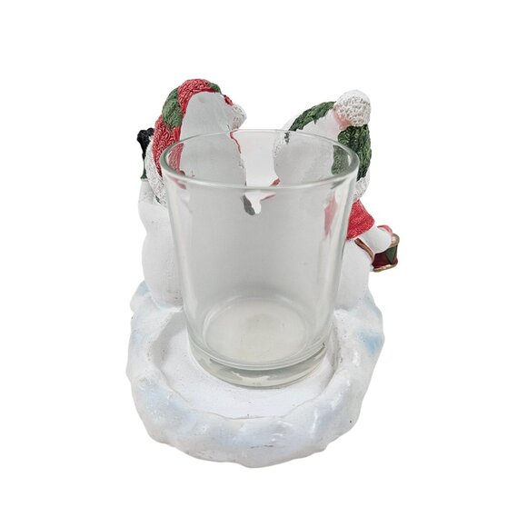 Yankee Candle Snowmen Instruments Glass Votive Holder Resin Cello Drum Christmas - Picture 6 of 10